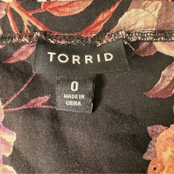 Torrid Black Floral Challis Corset Cami Size 0 Large - Picture 7 of 9